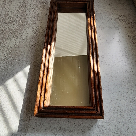 Vtg Wood mirror - Picture 3 of 13